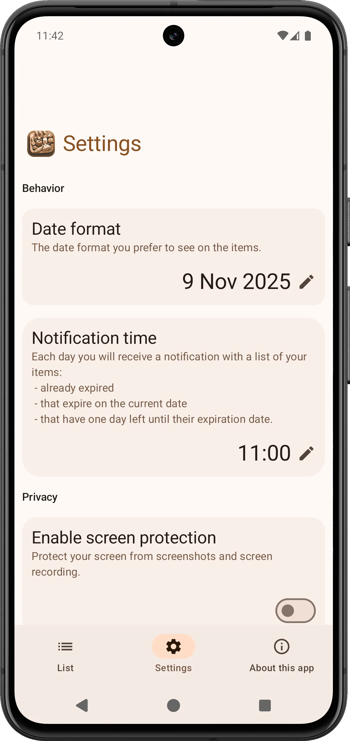 Nuovo stile delle impostazioni del formato data e dell'ora di ricezione delle notifiche